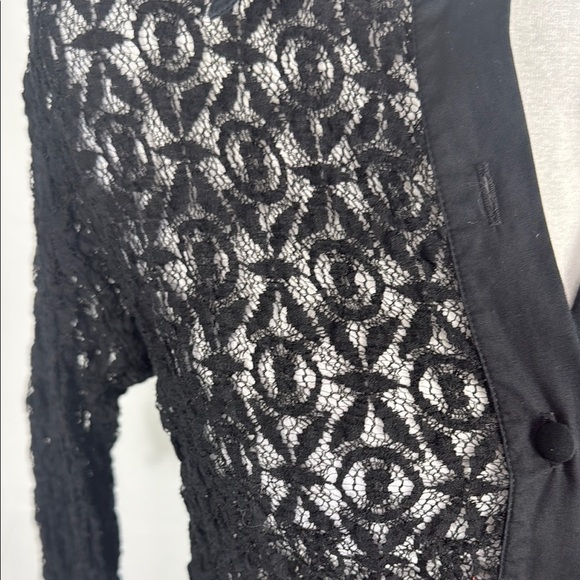 Anne Fontaine Melissa Black Lace Blouse Size 4 - Picture 4 of 12